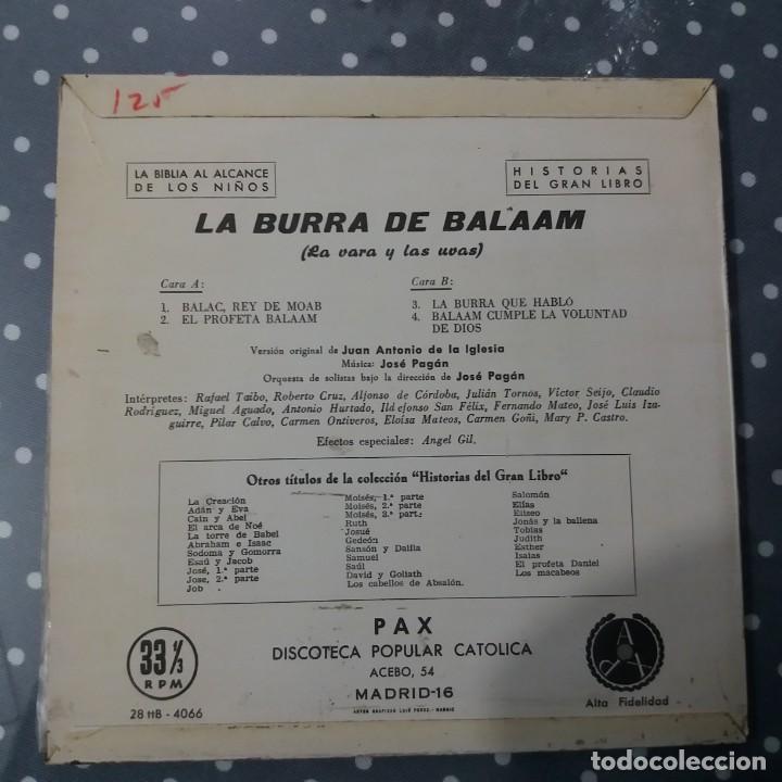 Discos de vinilo: HISTORIAS DEL GRAN LIBRO - LA BURRA DE BALAAM - Foto 2