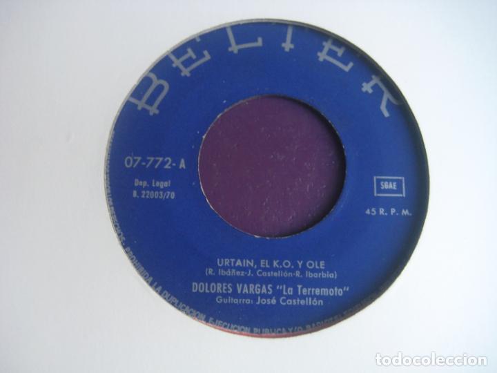 Dischi in vinile: DOLORES VARGAS LA TERREMOTO SG BELTER 1970 - URTAIN EL KO Y OLE +1 RUMBAS POP - RUMBA GITANA