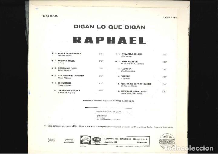 Discos de vinilo: RAFAEL DIGAN LO QUE DIGAN - Foto 2