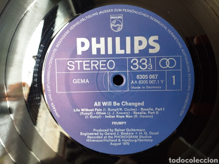 Discos de vinilo: FRUMPY ALL WILL BE CHANGED ALEMANIA 1970 KRAUTROCK - Foto 2