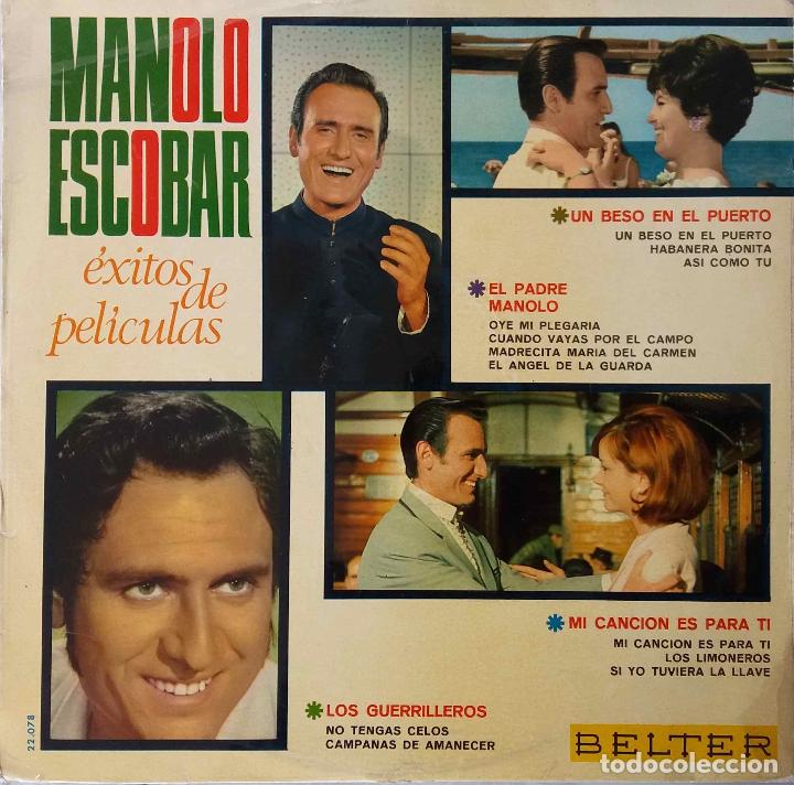 Discos de vinilo: MANOLO ESCOBAR, &Eacute;XITOS DE PEL&Iacute;CULAS. LP ORIGINAL EN BELTER - Foto 1