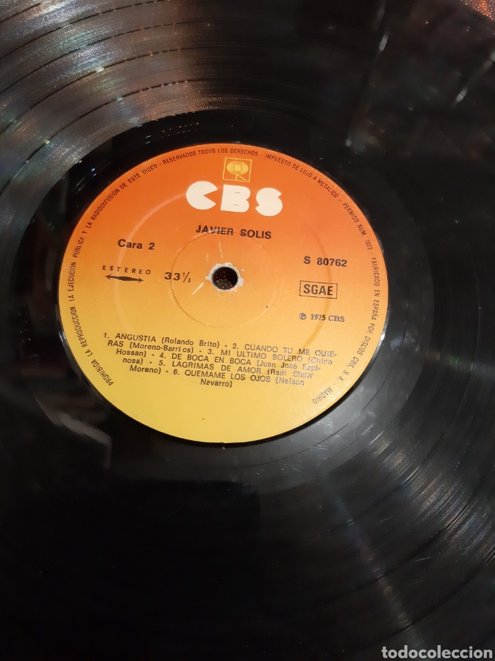 Discos de vinilo: 1975 Javier Solis cbs usado - Foto 4