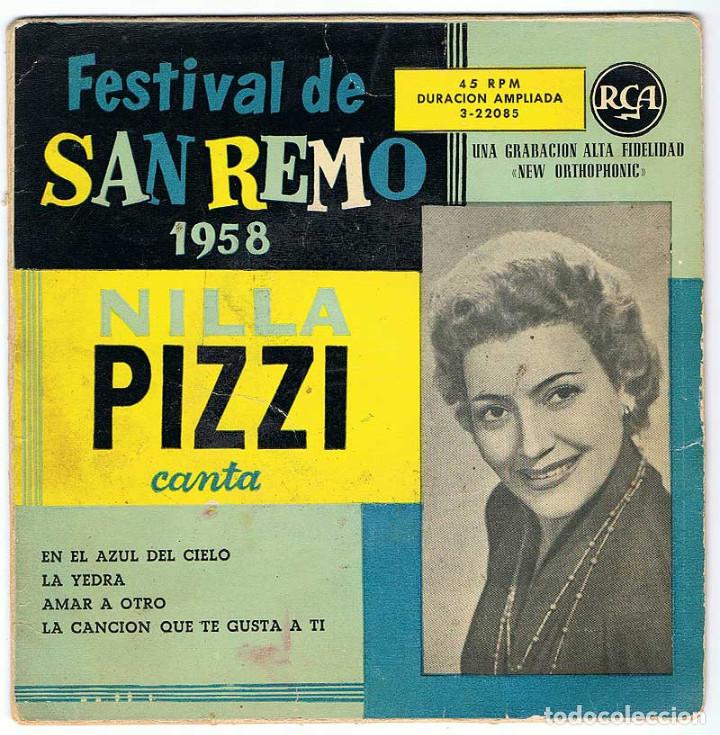 Dischi in vinile: Festival de San Remo 1958. Nilla Pizzi canta En el Azul del Cielo + 3. EP