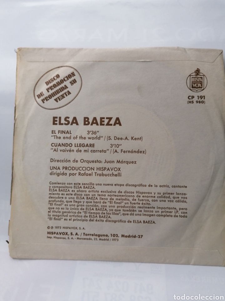 Discos de vinilo: Elsa Baeza - Foto 2