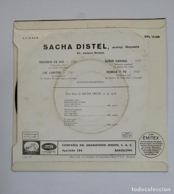Discos de vinilo: Sacha Distel &lrm;&ndash; Incendio En Rio. SINGLE. TDKDS10 - Foto 2
