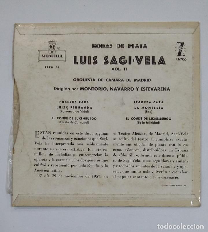 Discos de vinilo: LUIS SAGI-VELA - BODAS DE PLATA. TDKDS10 - Foto 2