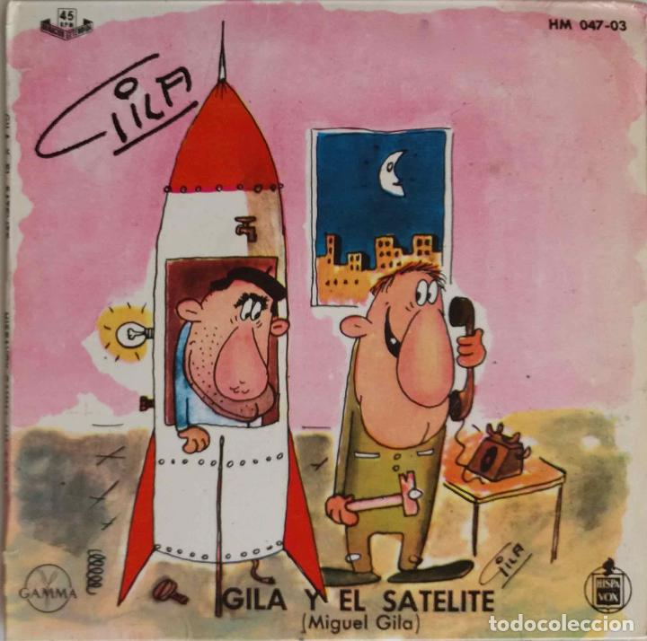 Discos de vinil: GILA Y EL SAT&Eacute;LITE, EN EL TEL&Eacute;FONO P&Uacute;BLICO. SINGLE COMO NUEVO