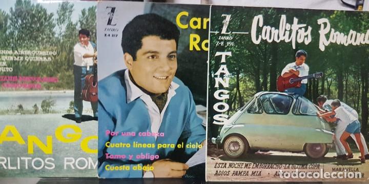 Disques de vinyle: Lote de 3 Eps de Tango - Carlitos Romano - Buen estado - Edici&oacute;n espa&ntilde;ola