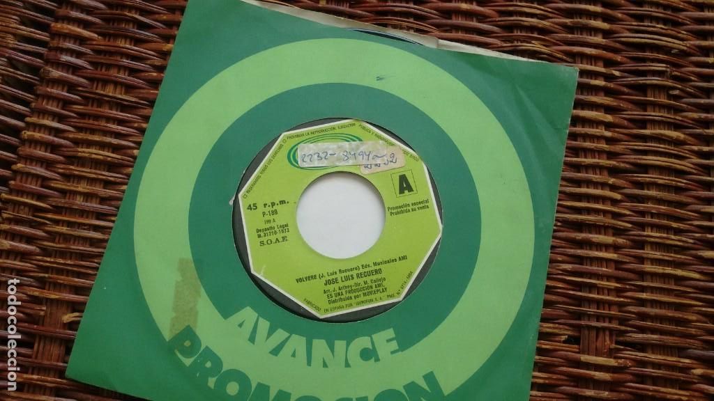 Discos de vinilo: CD-SINGLE ( PROMOCION) DE   JOSE LUIS RECUERO A&Ntilde;OS 70