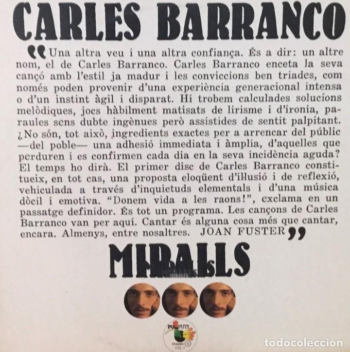 Discos de vinilo: CARLES BARRANCO - MIRALLS - Foto 1