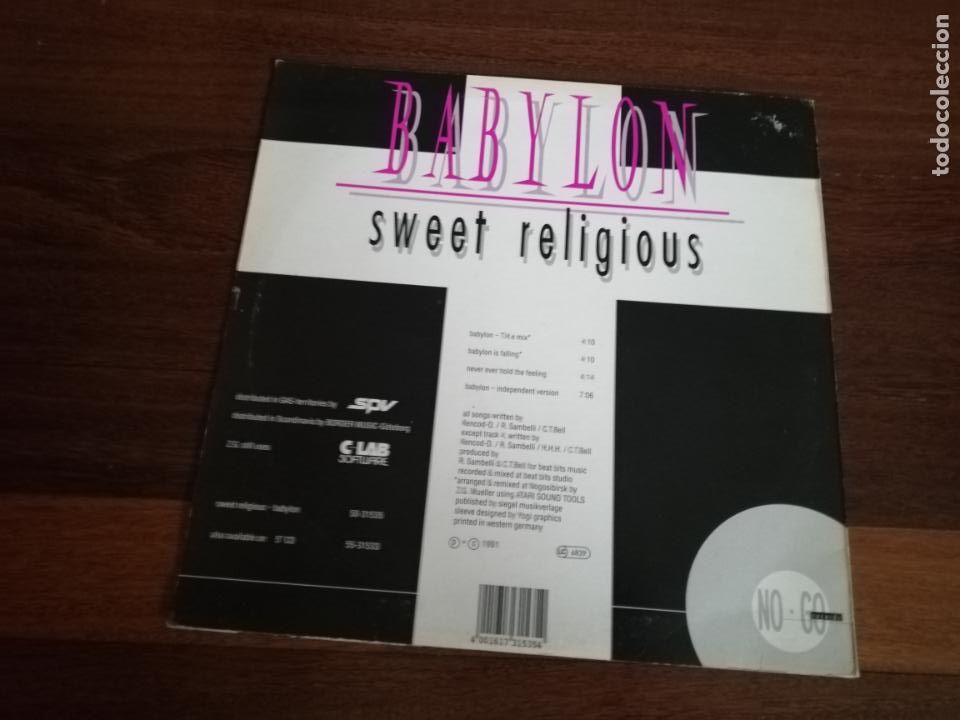 Discos de vinilo: Babylon-sweet religious. maxi - Foto 2