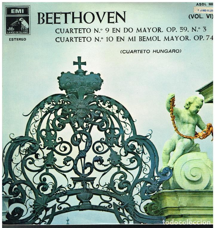 Discos de vinilo: BEETHOVEN - CUARTETO N&ordm; 9 Y 10 - CUARTETO HUNGARO - LP 1969 - Foto 1