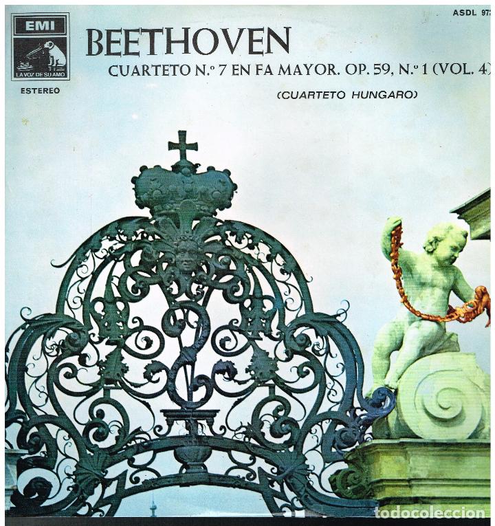 Discos de vinilo: BEETHOVEN - CUARTETO N&ordm; 7 EN FA MAYOR - CUARTETO HUNGARO - LP 1968 - Foto 1