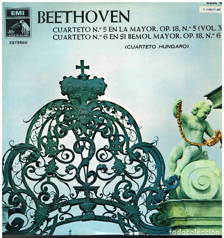 Discos de vinilo: BEETHOVEN - CUARTETO N&ordm; 5 Y 6 - CUARTETO HUNGARO - LP 1968 - Foto 1