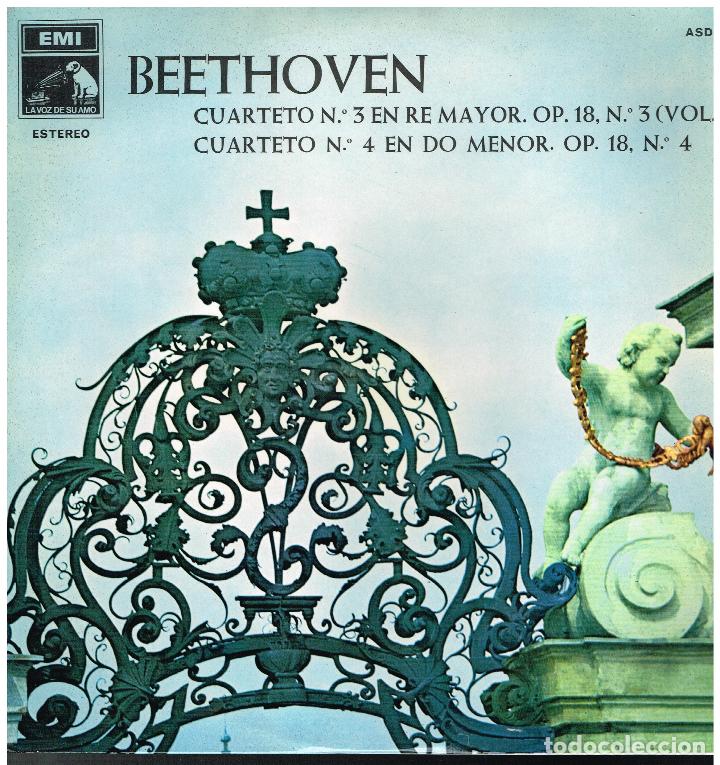 Discos de vinilo: BEETHOVEN - CUARTETO N&ordm; 3 Y 4 - CUARTETO HUNGARO - LP 1968 - Foto 1