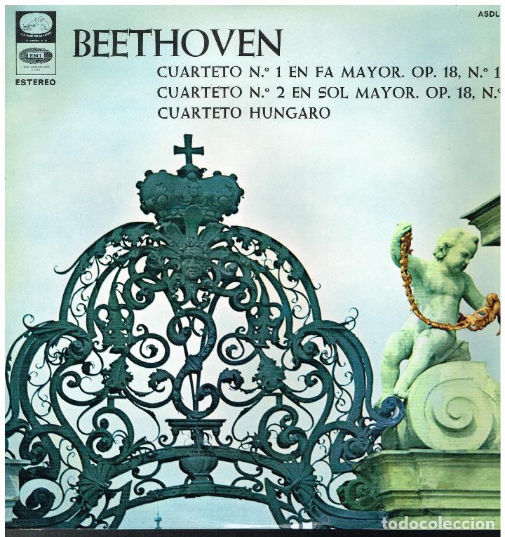 Discos de vinilo: BEETHOVEN - CUARTETO N&ordm; 1 Y 2 - CUARTETO HUNGARO - LP 1968 - Foto 1