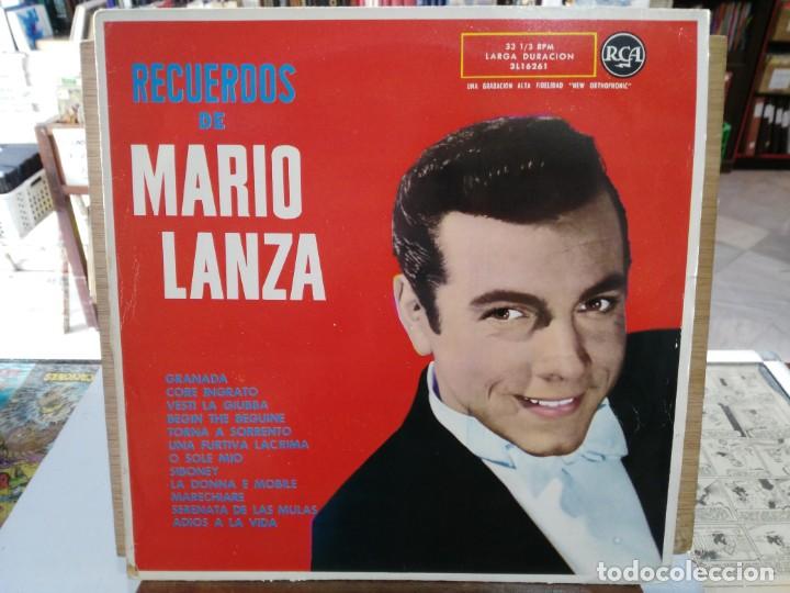Vinyl records: Recuerdo de Mario Lanza - Granada, Vesti La Guibba, Siboney... - LP. del Sello RCA 1959
