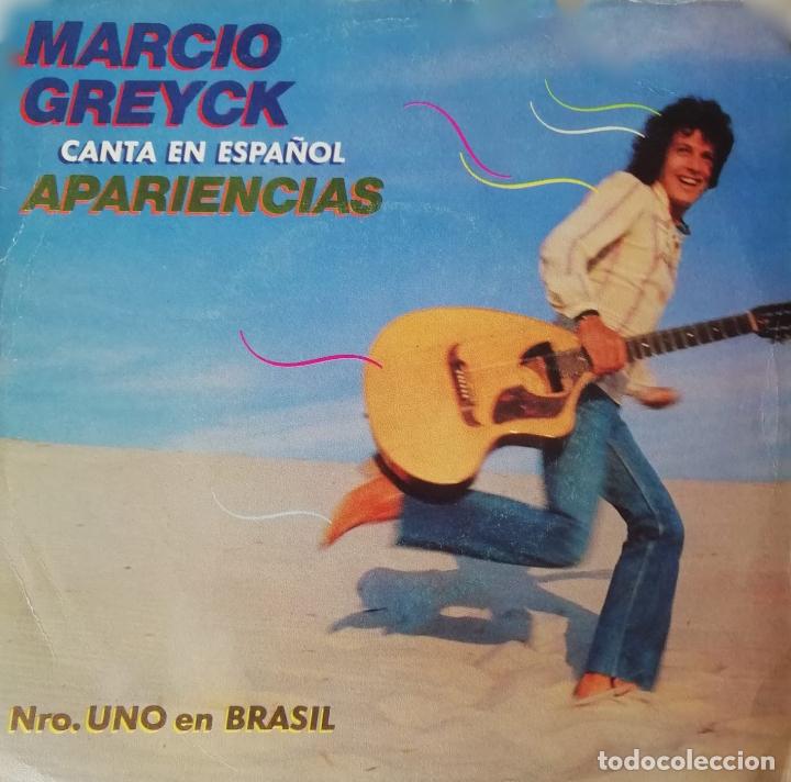 Disques de vinyle: MARCIO GREYCK. APARIENCIAS. CANTA EN ESPA&Ntilde;OL. SINGLE ESPA&Ntilde;A PROMOCIONAL LABEL BLANCO