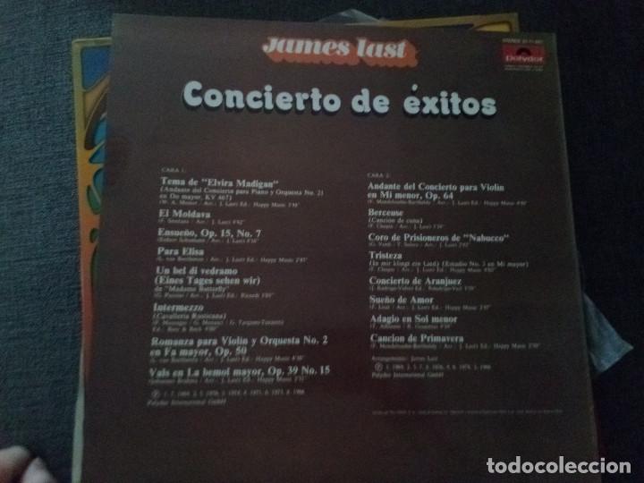 Discos de vinilo: JAMES LAST CONCIERTO DE EXITOS  LP VINILO - Foto 2