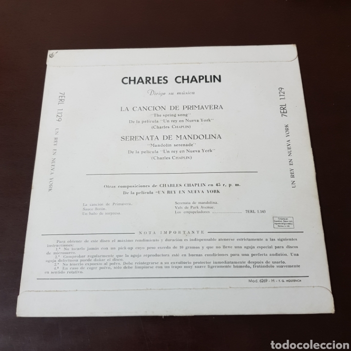 Discos de vinilo: CHARLES CHAPLIN - UN REY EN NUEVA YORK - Foto 2