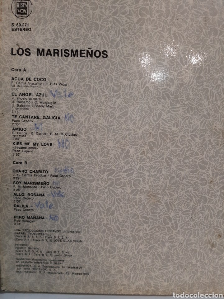 Discos de vinilo: 1979 Los Marisme&ntilde;os Agua Coco hispanovox - Foto 2