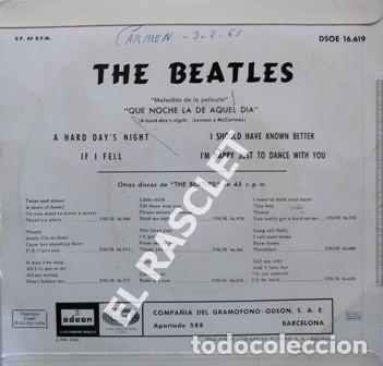 Discos de vinilo: SINGLE DE THE BEATLES - QUE NOCHE LA DE AQUEL DIA - - Foto 2