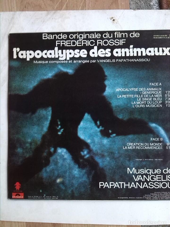 Discos de vinilo: VANGELIS - L&acute;APOCALYPSE DES ANIMAUX - Foto 2
