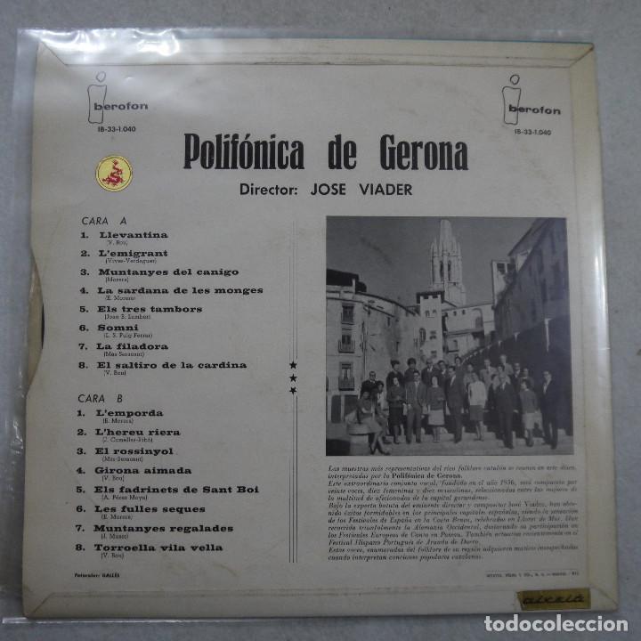Discos de vinilo: POLIF&Oacute;NICA DE GERONA - LP 1963 - Foto 2