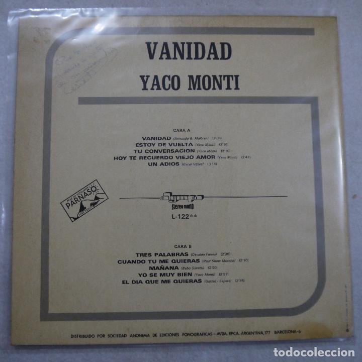 Discos de vinilo: YACO MONTI - VANIDAD - LP 1973 - Foto 2