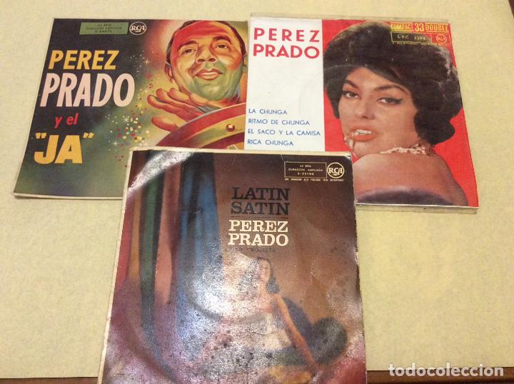 Discos de vinilo: PEREZ PRADO - LOTE DE TRES SINGLES - Foto 1