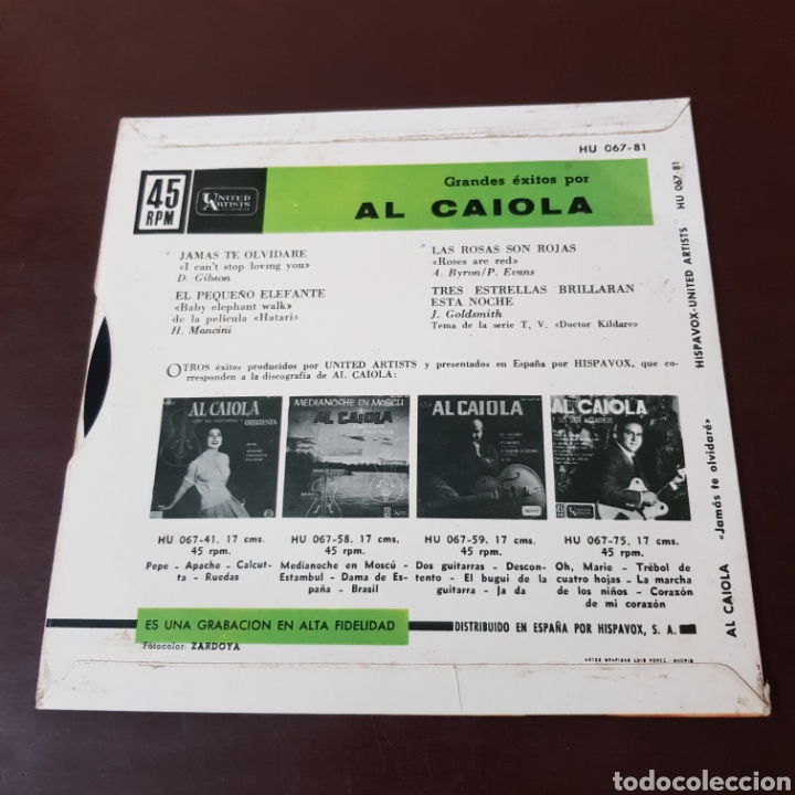 Discos de vinilo: GRANDES &Eacute;XITOS- AL CAIOLA - Foto 2