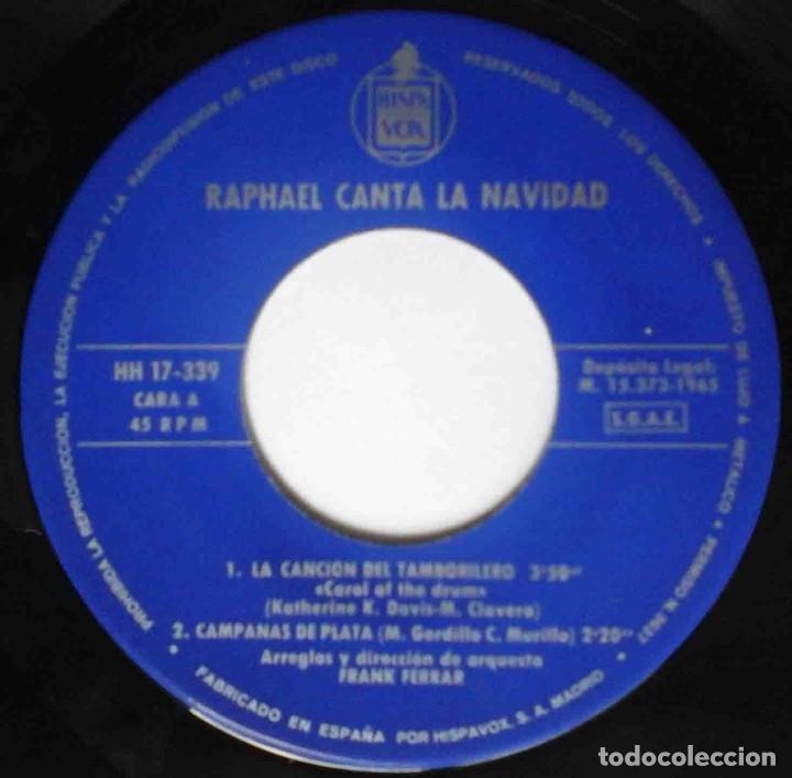 Discos de vinilo: Raphael canta la Navidad EP Hispavox 1965 - Foto 3