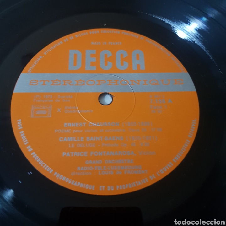 Discos de vinilo: PATRICE FONTANAROSA - VIOLIN - DECCA - Foto 3