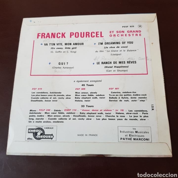 Discos de vinilo: FRANCK POURCEL - ET SON GRAND ORCHESTRE - Foto 2
