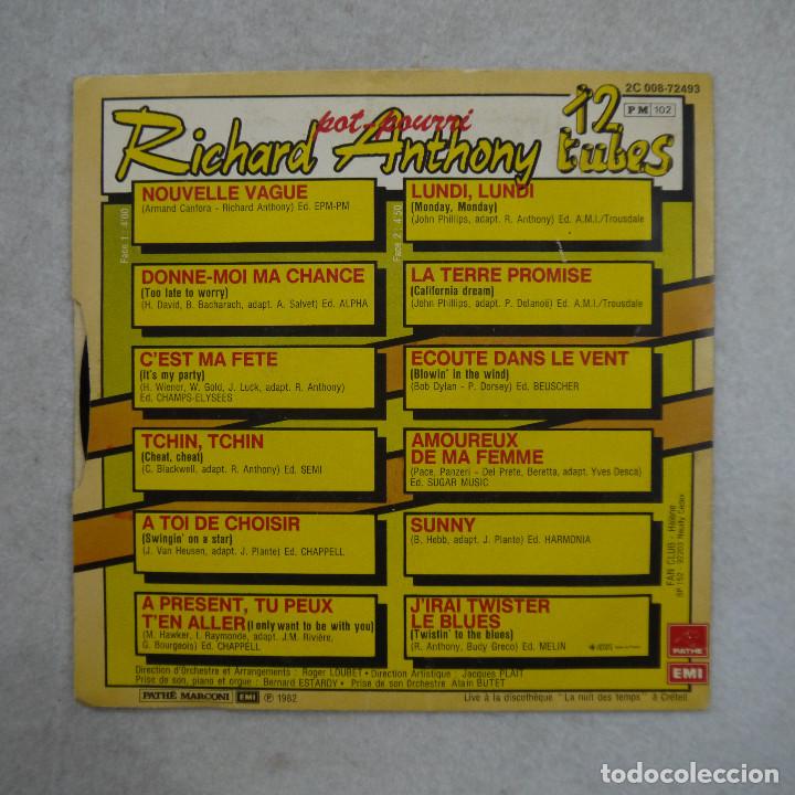 Discos de vinilo: RICHARD ANTHONY - 12 TUBES - SINGLE 1982 - Foto 2