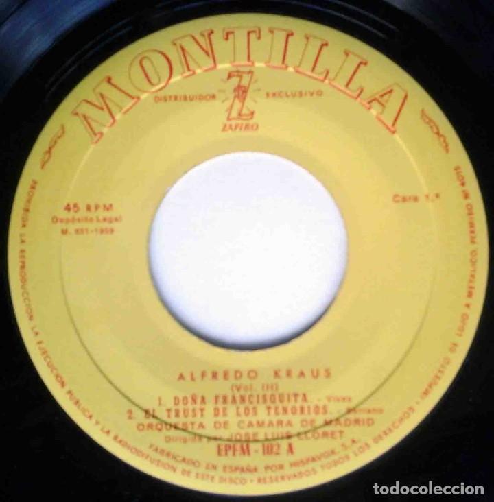 Discos de vinilo: 4 &eacute;xitos de Alfredo Kraus - Do&ntilde;a Francisquita + 3 - Foto 3