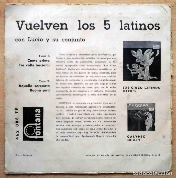 Discos de vinilo: EP Los cinco latinos - Come prima + 3 Vinilo rosa. - Foto 2