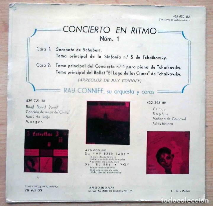 Discos de vinilo: Concierto en ritmo N&ordm; 1 Ray Conniff (Schubert y Tchaikovsky) - Foto 2