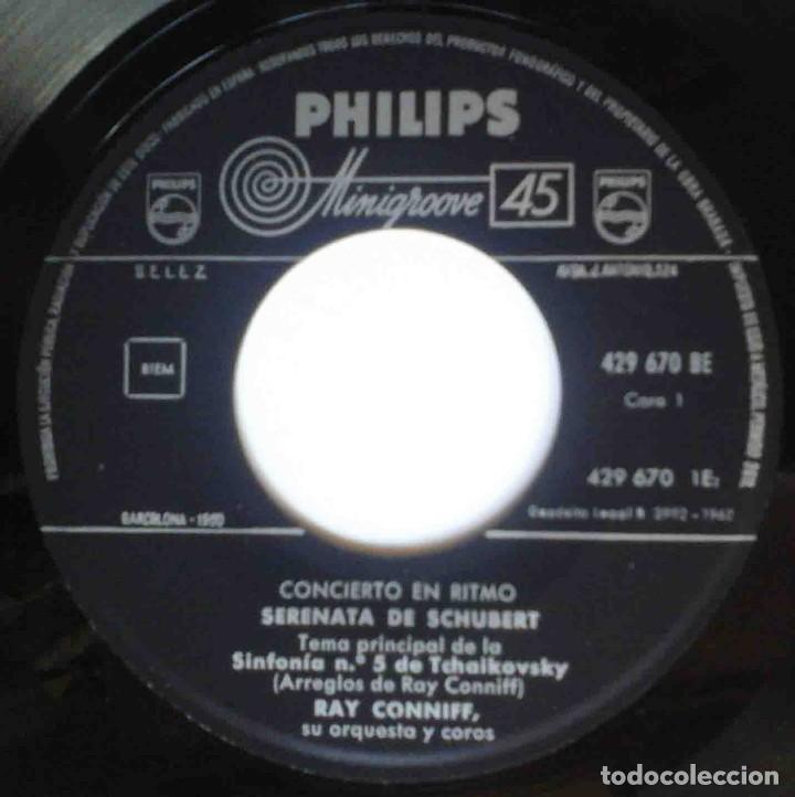 Discos de vinilo: Concierto en ritmo N&ordm; 1 Ray Conniff (Schubert y Tchaikovsky) - Foto 3