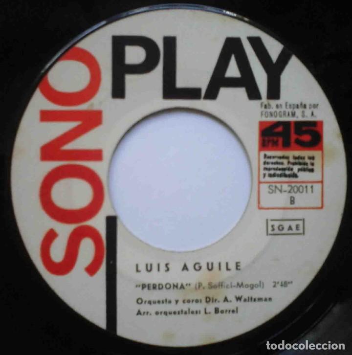Discos de vinilo: Luis Aguil&eacute; - Miguel e Isabel / Perdona - Sono Play 1966. - Foto 4