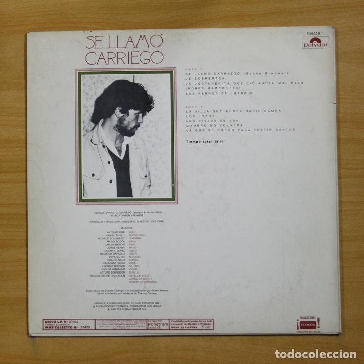 Discos de vinilo: RUBEN BRENNER - SE LLAMO CARRIEGO - LP - Foto 2