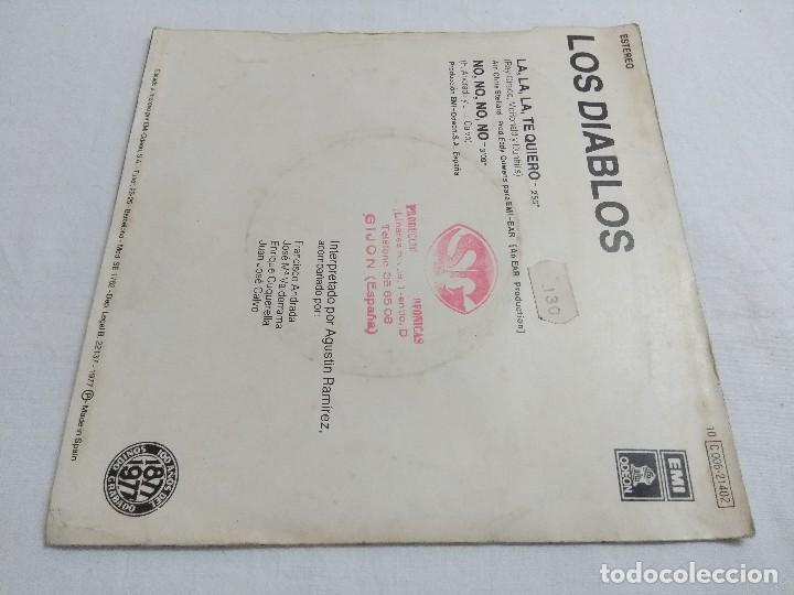 Discos de vinilo: SINGLE/LOS DIABLOS/LA,LA,LA,TE QUIERO. - Foto 3