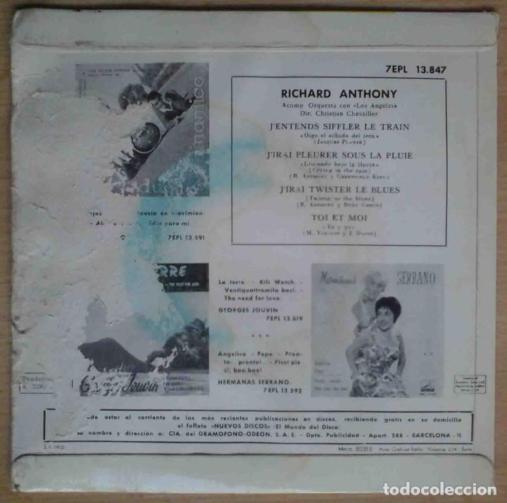Discos de vinilo: Richard Anthony - Jentends siffler le train + 3 - Foto 2