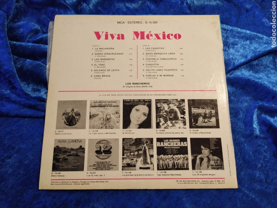Discos de vinilo: Vinilo Viva M&eacute;xico Los Rancheros - Foto 2