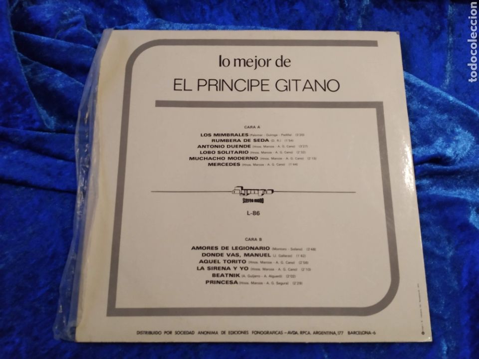 Discos de vinilo: Vinilo LP Lo Mejor del Pr&iacute;ncipe Gitano - Foto 2