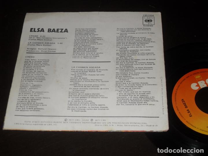 Discos de vinilo: ELSA BAEZA SINGLE CREDO. MADE IN SPAIN 1977 - Foto 2