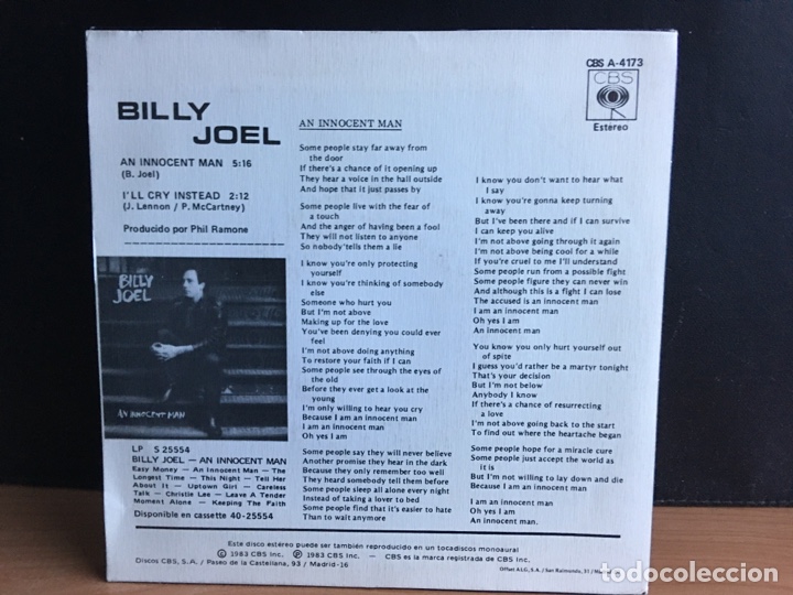 Discos de vinilo: Billy Joel - An Innocent Man (7&rdquo;, Single) (CBS) - Foto 2