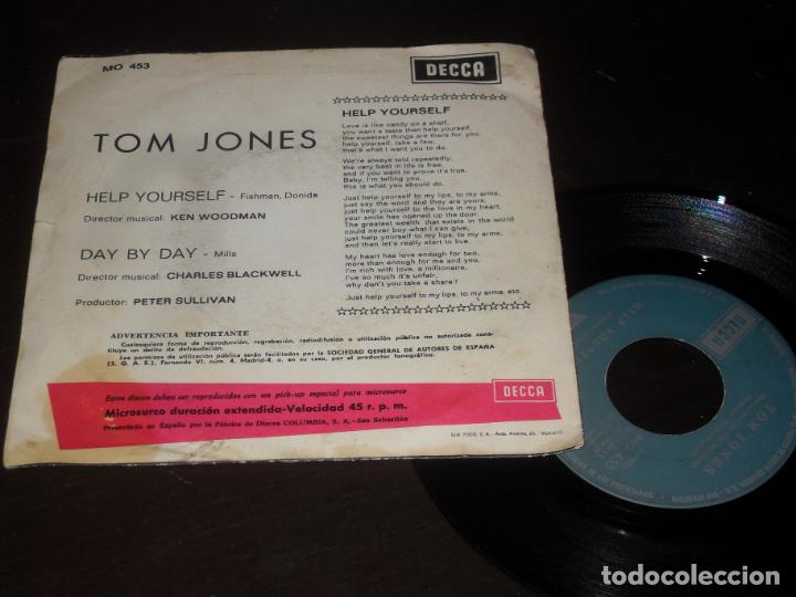 Discos de vinilo: TOM JONES SINGLE HELP YOURSELF . MADE IN SPAIN 1968 - Foto 2