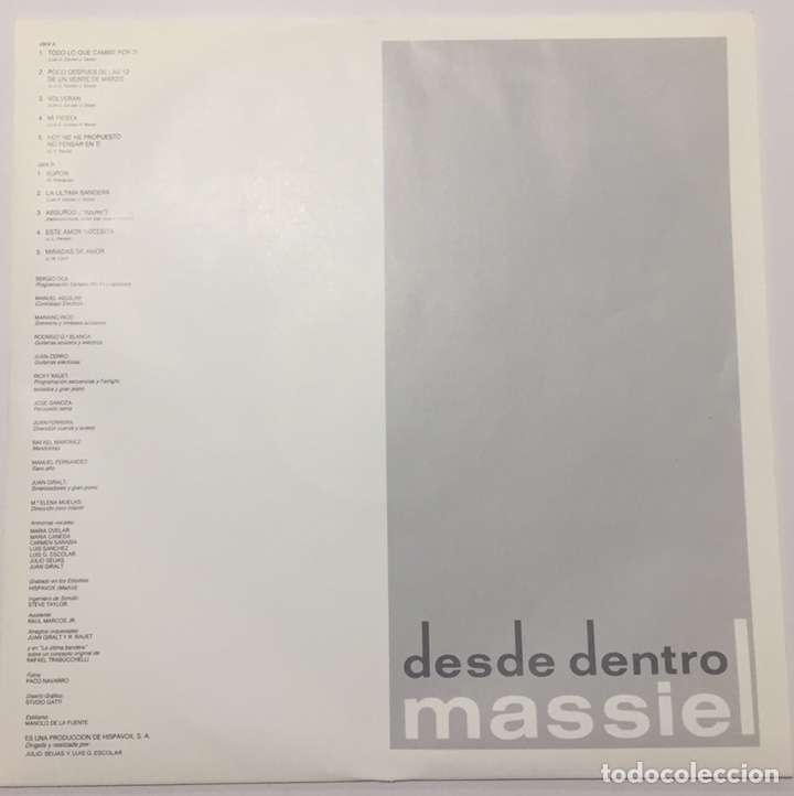 Discos de vinilo: MASSIEL - DESDE DENTRO - Foto 5