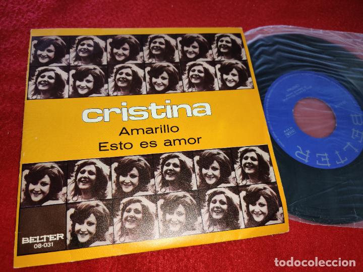 Discos de vinilo: CRISTINA Amarillo/Esto es amor 7'' single 1971 Belter